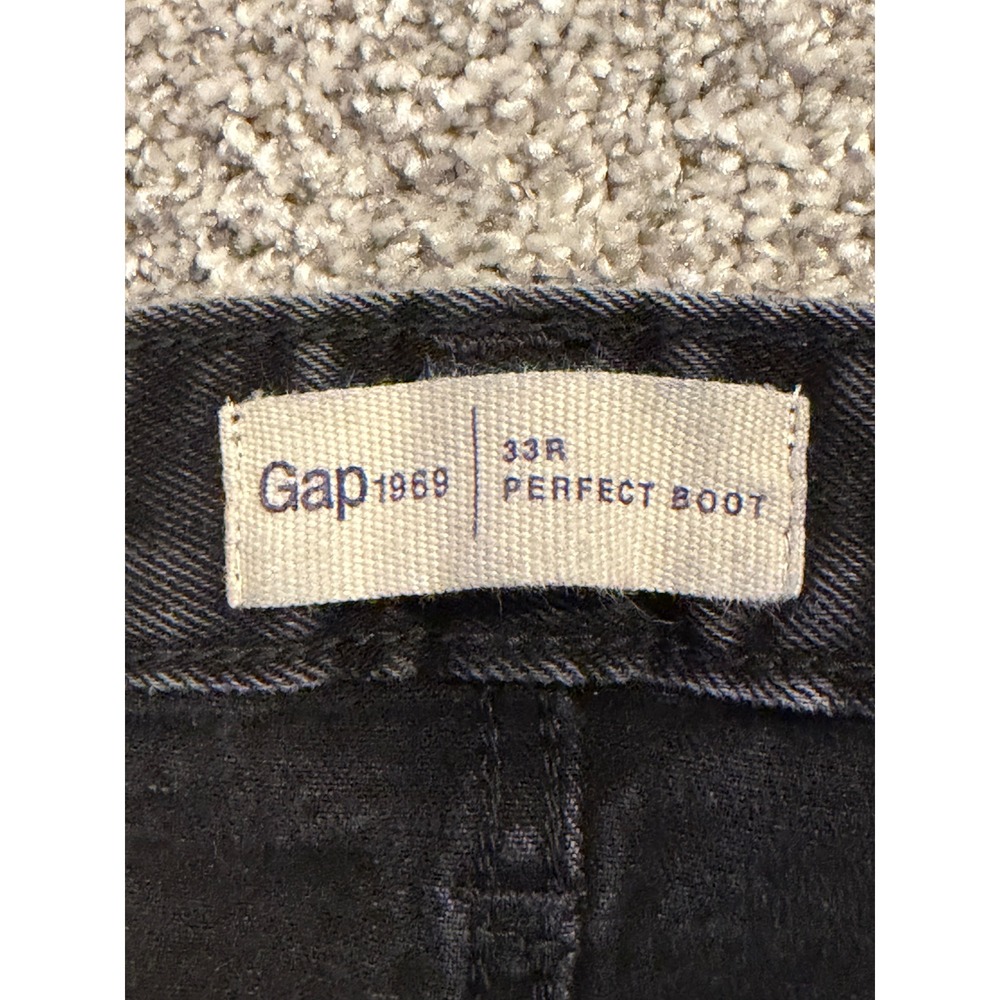 Gap Jeans Womens 33R Black Perfect Boot 1969 Mid Rise Stretch Denim Regular - Picture 3 of 9